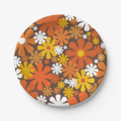 Retro 60er 70er Ästhetisches Muster Papierplatte Pappteller (Vorderseite)