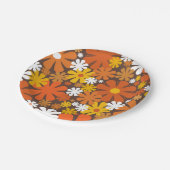 Retro 60er 70er Ästhetisches Muster Papierplatte Pappteller (Schrägansicht)