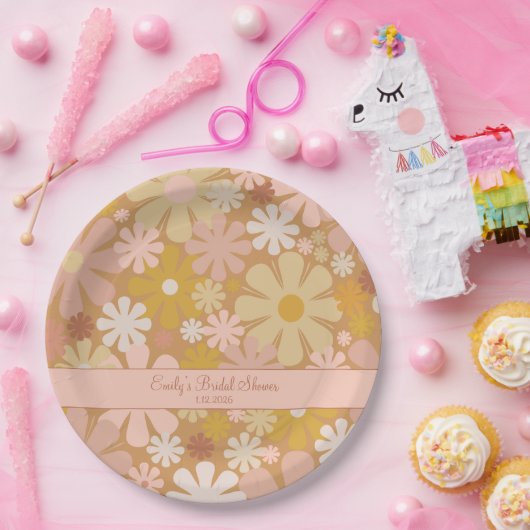 Retro 60er 70er Ästhetisches Personalisiertes Papi Pappteller (Party)