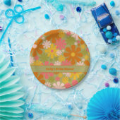 Retro 60er 70er Ästhetisches Personalisiertes Papi Pappteller (Party)