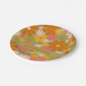 Retro 60er 70er Ästhetisches Personalisiertes Papi Pappteller (Schrägansicht)