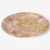 Retro 60er 70er Ästhetisches Personalisiertes Papi Pappteller (Schrägansicht)