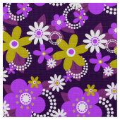 Retro 60er 70er Blume Fabric v3 Stoff (Nahaufnahme)