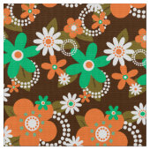 Retro 60er 70er Blume Gewebe v2 Stoff (Nahaufnahme)