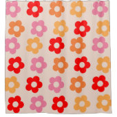 Retro 60er 70er Blume Hippie Duschvorhang (Vorderseite)