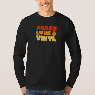 Retro 60er 70er Dj Peace Liebe Vinyl Music Lp Reco T-Shirt