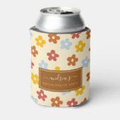 Retro 60er 70er Floral Junggeselinnen-Abschied Gro Dosenkühler (Kanne Rückseite)