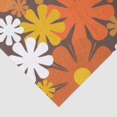 Retro 60er 70er Floral Muster Orange und Braun Seidenpapier (Detail)