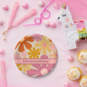 Retro 60er 70er Floral Pattern Personalisiert Pappteller (Party)
