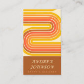 Retro 60er 70er Geometric Rainbow 60Waves Visitenkarte (Vorderseite)