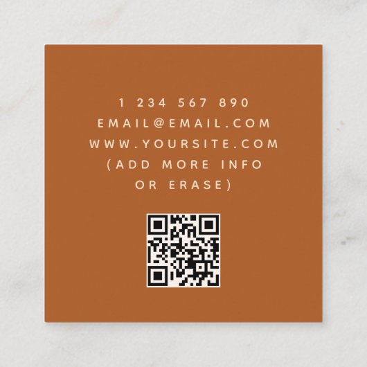 Retro 60er 70er Geometric Rainbow Waves QR Code Quadratische Visitenkarte (Rückseite)