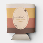 Retro 60er 70er gestreifter Junggeselinnen-Abschie Dosenkühler (Rückseite)