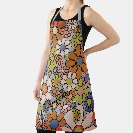Retro 60er 70er Groovy Floral Muster Schürze (InSitu)