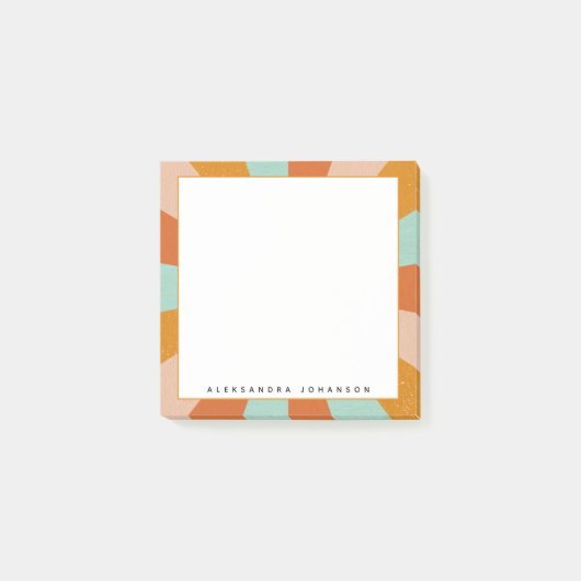 Retro 60er 70er Groovy Hippie Name auf Personaliza Post-it Klebezettel (Vorderseite)