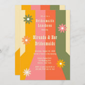 Retro 60er 70er Groovy Stripes Bridesmaids Luncheo Einladung (Vorne/Hinten)
