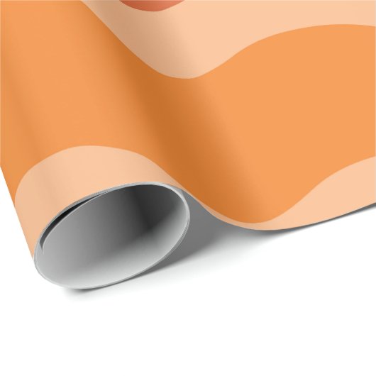 Retro 60er 70er Groovy Waves in Orange und Red Geschenkpapier (Rolleneckpunkt)