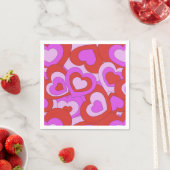 Retro 60er-70er Hearts Serviette (Beispiel)