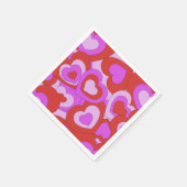 Retro 60er-70er Hearts Serviette (Ecke)