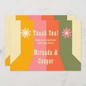 Retro 60er 70er Hippie Groovy Streifen Danke Karte (Vorne/Hinten)