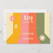 Retro 60er 70er Hippie Groovy Streifen RSVP Karten (Vorderseite)