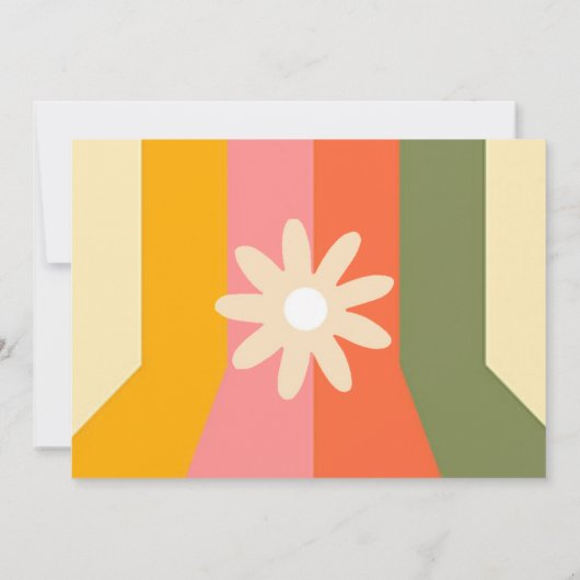 Retro 60er 70er Hippie Groovy Streifen RSVP Karten (Rückseite)