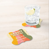 Retro 60er 70er Hippie Groovy Streifen Wedding Cus Untersetzer (Vor Ort)