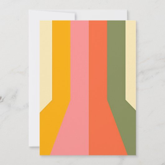 Retro 60er 70er Hippie Groovy Stripes Polterabend Einladung (Rückseite)