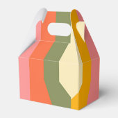 Retro 60er 70er Hippie Groovy Stripes Wedding Geschenkschachtel (Rückseite)