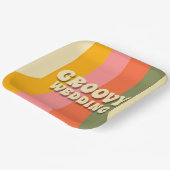 Retro 60er 70er Hippie Groovy Stripes Wedding Pappteller (Gewinkelt)