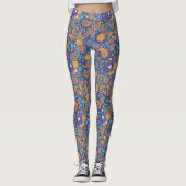 Retro 60er 70er Hippie Paisley Pattern Leggings (Vorderseite)