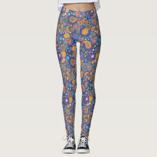 Retro 60er 70er Hippie Paisley Pattern Leggings