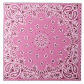 Retro 60er-70er Hippy rosa Bandanna Fliese (Vorderseite)