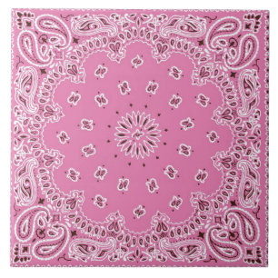 Retro 60er-70er Hippy rosa Bandanna Fliese
