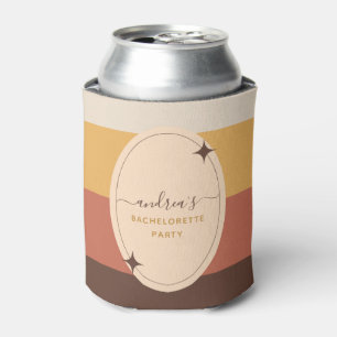 Retro 60er 70er Jahre Gestreifte Junggesellinnenpa Dosenkühler