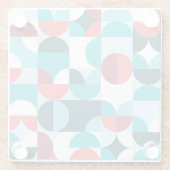 Retro 60er 70er Jahre minimalistisches Muster Glasuntersetzer (Rückseite)