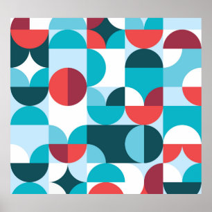 Retro 60er 70er Jahre minimalistisches Muster Poster