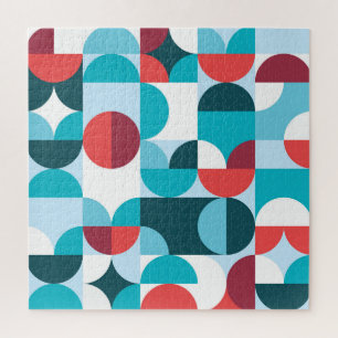 Retro 60er 70er Jahre minimalistisches Muster Puzzle