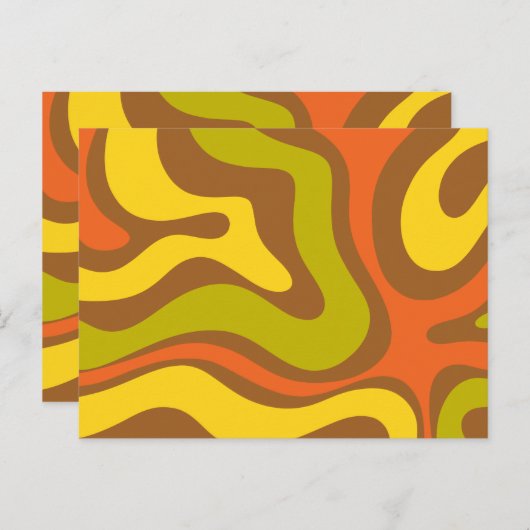 Retro 60er 70er Liquid Swirl Abstrakte Musterkarte Postkarte (Vorne/Hinten)