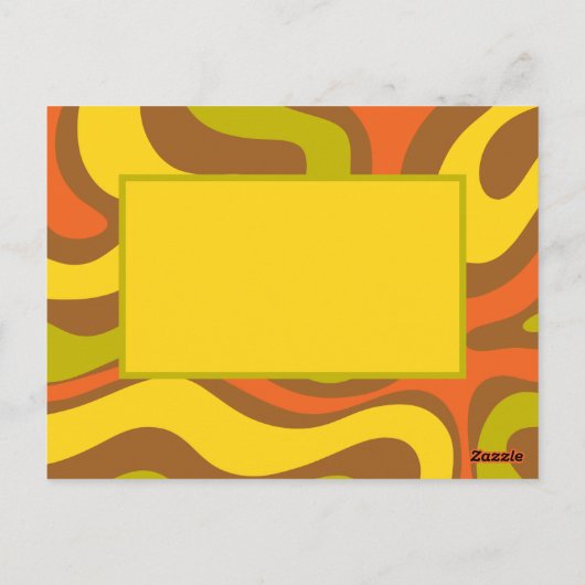 Retro 60er 70er Liquid Swirl Abstrakte Musterkarte Postkarte (Rückseite)