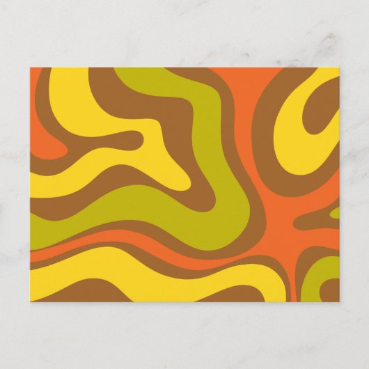 Retro 60er 70er Liquid Swirl Abstrakte Musterkarte Postkarte (Vorderseite)
