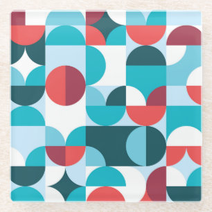 Retro 60er 70er minimalistisches Muster Glasuntersetzer