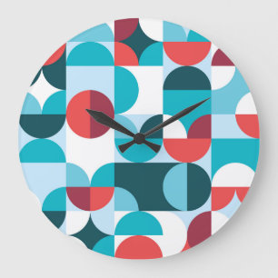 Retro 60er 70er minimalistisches Muster Große Wanduhr
