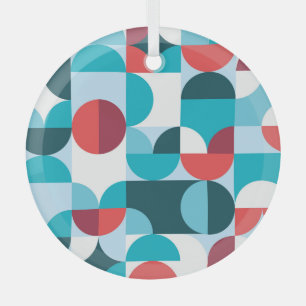 Retro 60er 70er minimalistisches Muster Ornament Aus Glas