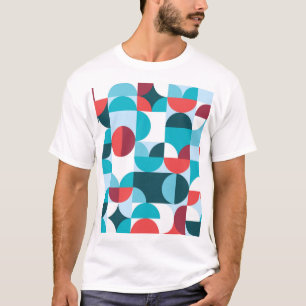 Retro 60er 70er minimalistisches Muster T-Shirt