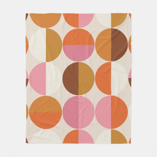 Retro-60er - 70er mit Regenbogensonne Fleecedecke (Vorderseite)