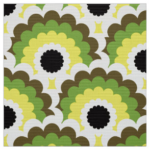 Retro 60er 70er Mod Stoff Scallop Muster