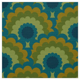Retro 60er 70er Mod Stoff Scallop Muster