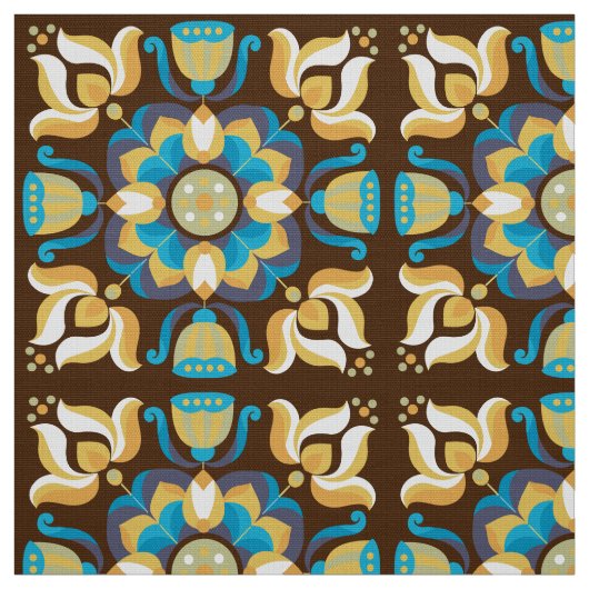 Retro 60er 70er Muster Blumenmuster Stoff (Muster)