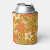 Retro 60er/70er Orange/Olive Green Floral Dosenkühler (Kanne Rückseite)