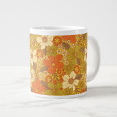Retro 60er/70er Orange/Olive Green Floral Jumbo-Tasse (Vorderseite Rechts)